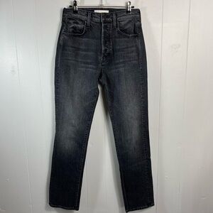 Mother Jeans Womens 26 Black High Waisted Hiker Hoover Button Fly Renagade